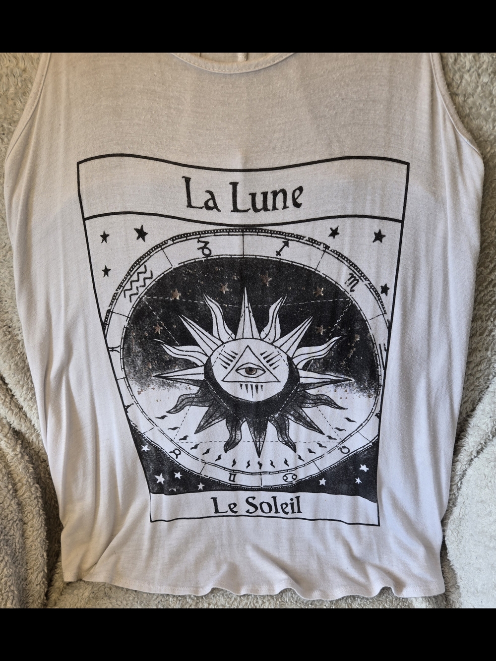 La Lune Le Soleil Graphic Tank Top - White
